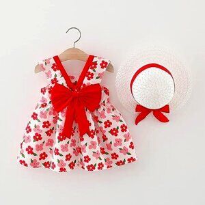 Red Flower Hat and Sundress